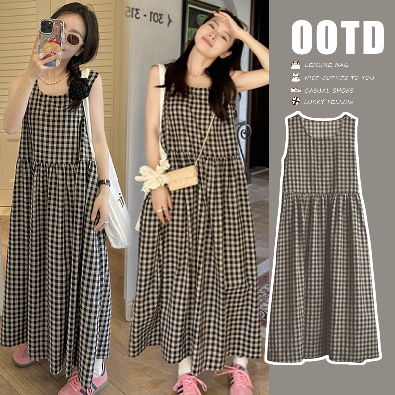 Plus Size Chinese Style Sleeveless A-Line Long Dress for Women Summer Casual