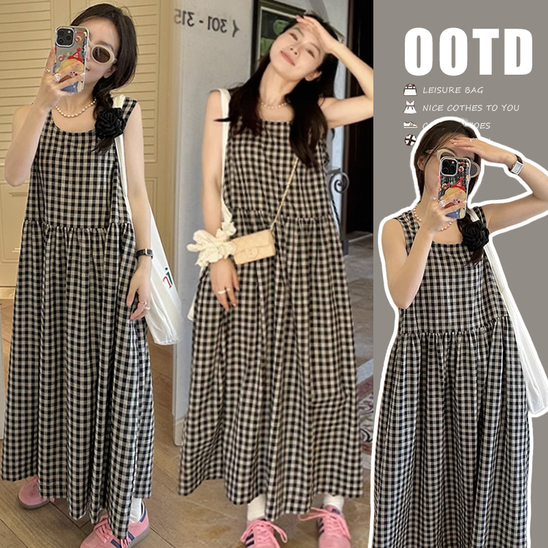 Plus Size Chinese Style Sleeveless A-Line Long Dress for Women Summer Casual