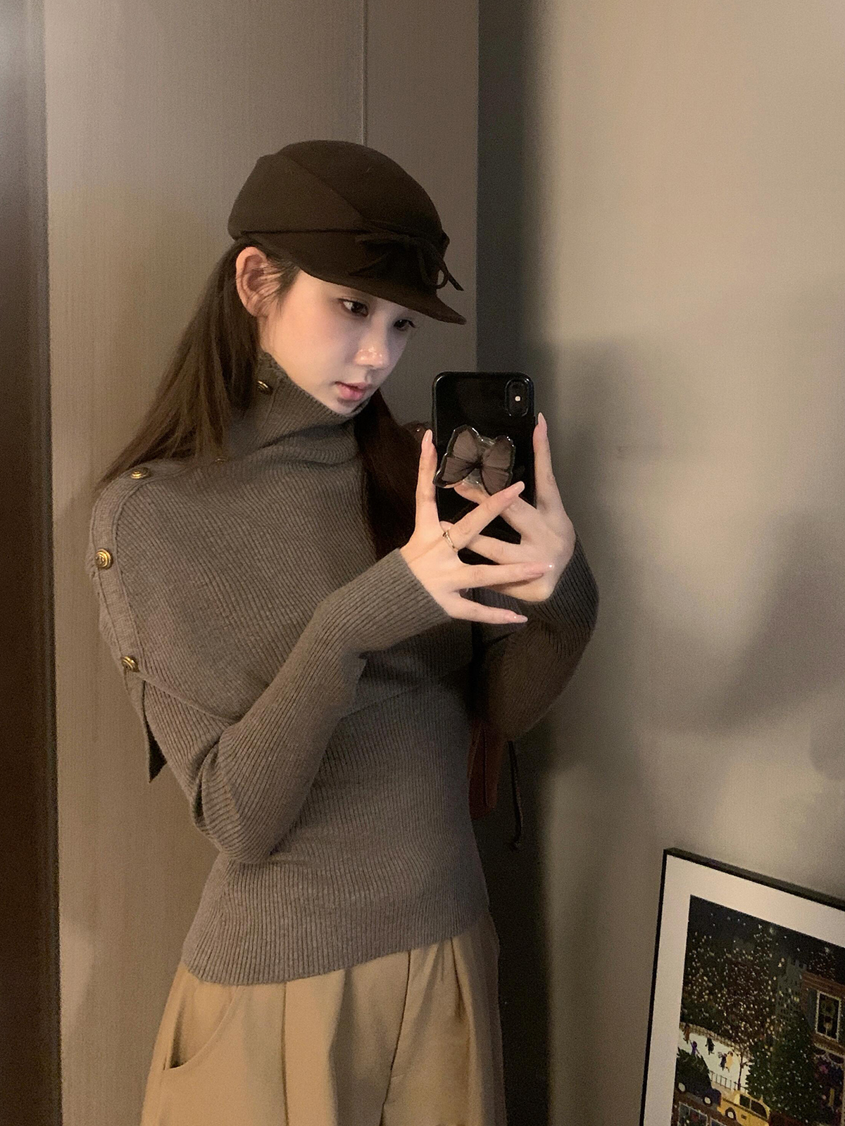 Elegant Irregular Shawl Knit Sweater Set for Women Autumn